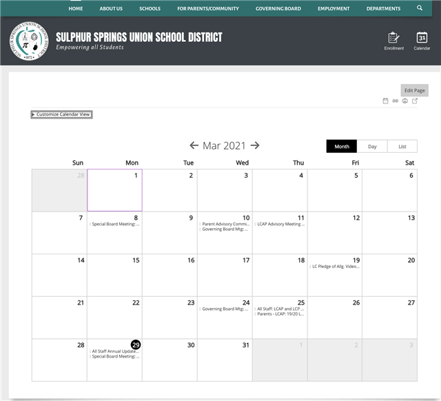 Click here to view the District Calendar